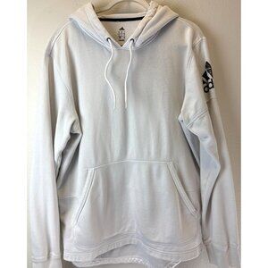 Adidas Men's Large White Hoodie Sweatshirt Logo on Shoulder Classic School